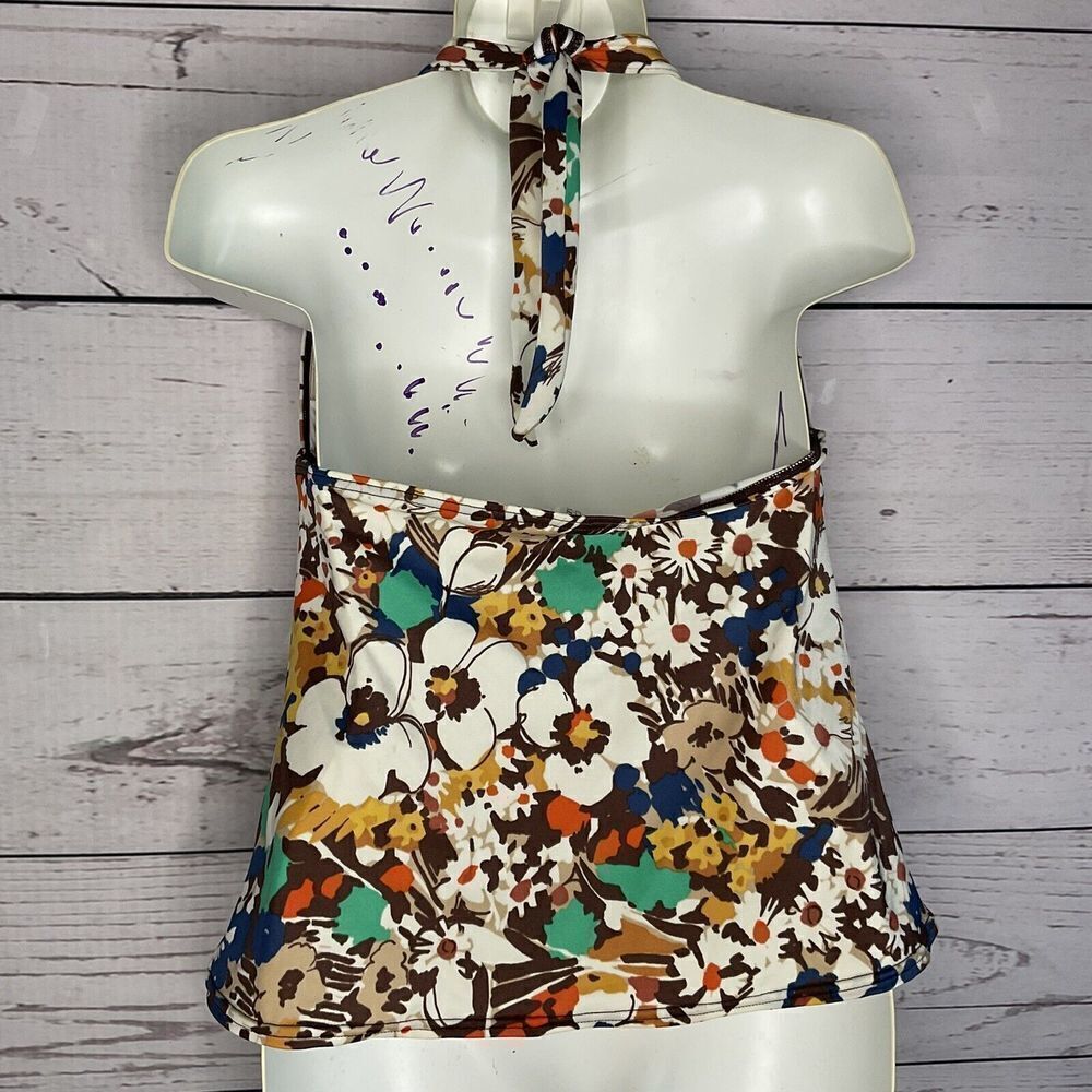 Victorias Secret Womens Size M Tankini Swimsuit Top Halter Molded Cups Floral - Picture 5 of 10